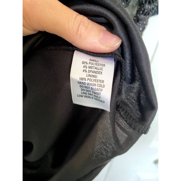 GNU NWT Black Sparkle Fringe Crochet Shift Dress, Size Medium, MSRP $60 - Picture 5 of 9